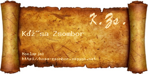Kósa Zsombor névjegykártya